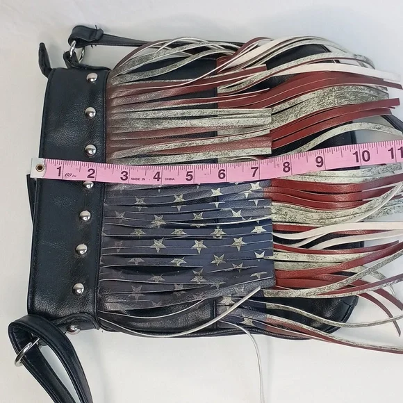 Women's Fringe crossbody bag Studded Purse Indiesleeze - Picture 7 of 8